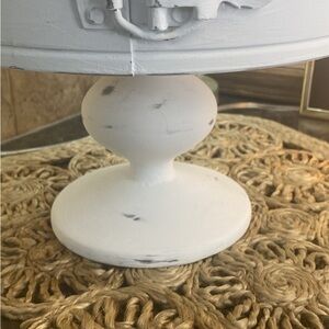 White Distressed Pedestal Bowl -
